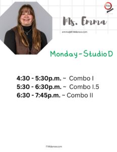 Ms. Emma's Monday Sched Ms. Emma's Thurs Schedule